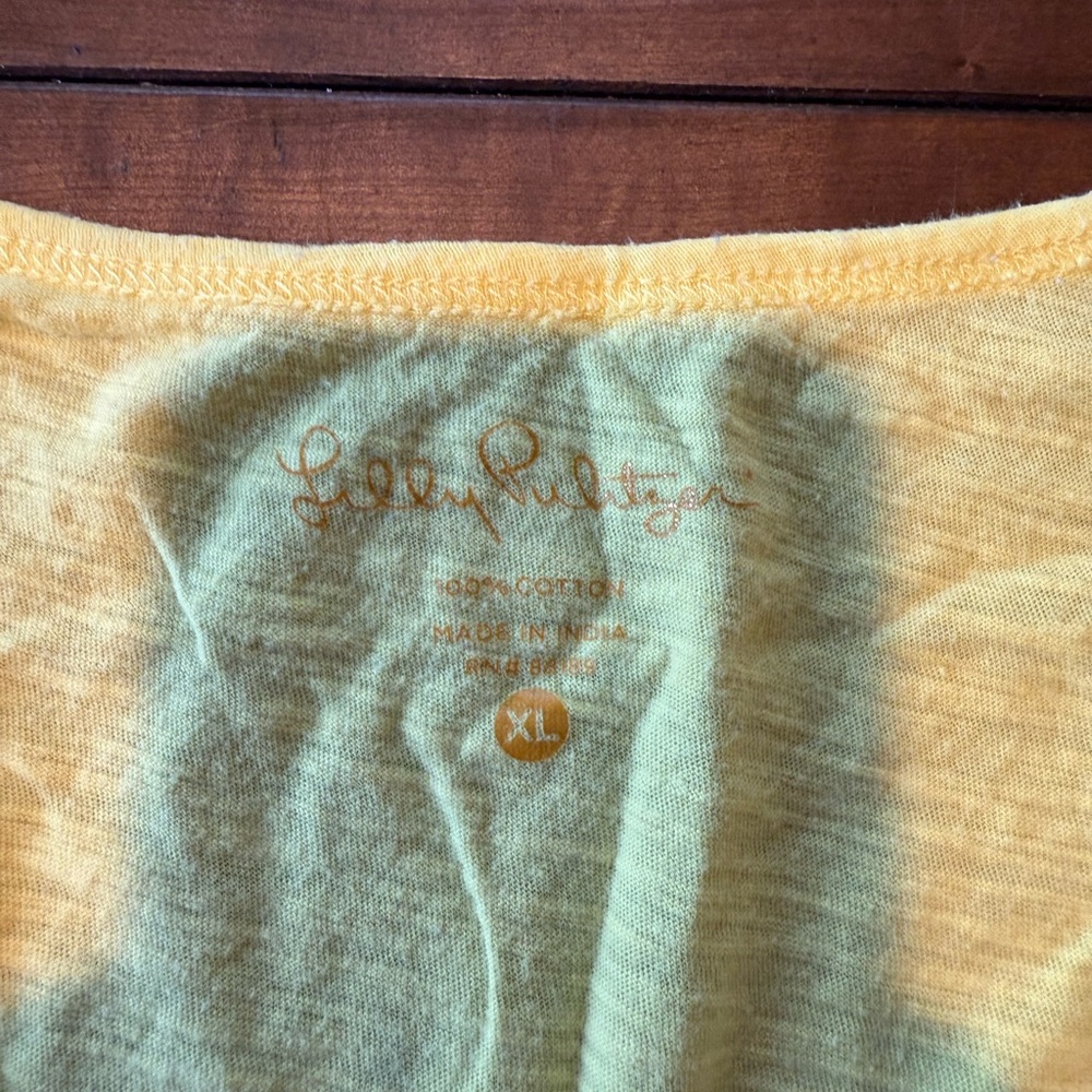 Lilly Pulitzer McKee Yellow Tank with Pom-Pom Detail - Picture 6 of 7